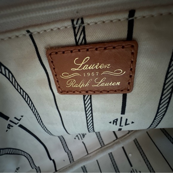 Ralph Lauren Black/Brown Equestrian Print PVC And Leather Shopper Tote - Picture 8 of 8